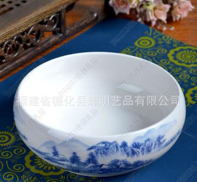 【茶洗批發(fā) 廠家334610山水圖青花瓷茶具 配件 陶瓷茶洗 】?jī)r(jià)格_廠家_圖片 -